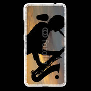 Coque Nokia Lumia 640 LTE Saxophoniste au couché de soleil