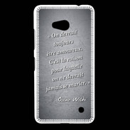 Coque Nokia Lumia 640 LTE Toujours amoureux Noir Citation Oscar Wilde