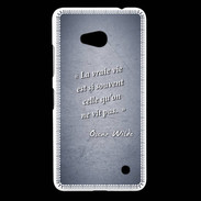 Coque Nokia Lumia 640 LTE Vrai vie Bleu Citation Oscar Wilde