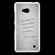 Coque Nokia Lumia 640 LTE Vrai vie Gris Citation Oscar Wilde