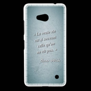 Coque Nokia Lumia 640 LTE Vrai vie Turquoise Citation Oscar Wilde