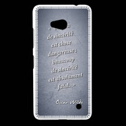 Coque Nokia Lumia 640 LTE Sincérité fatale Bleu Citation Oscar Wilde