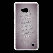 Coque Nokia Lumia 640 LTE Sincérité fatale Violet Citation Oscar Wilde