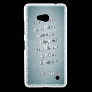 Coque Nokia Lumia 640 LTE Avis gens Turquoise Citation Oscar Wilde