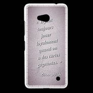 Coque Nokia Lumia 640 LTE Cartes gagnantes Rose Citation Oscar Wilde