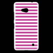 Coque Nokia Lumia 640 LTE rayures blanches et roses