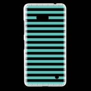 Coque Nokia Lumia 640 LTE rayures noires et bleues