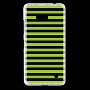 Coque Nokia Lumia 640 LTE rayures noires et vertes
