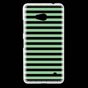 Coque Nokia Lumia 640 LTE rayures vert d'eau et noires