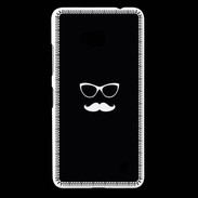 Coque Nokia Lumia 640 LTE moustache noir & blanc