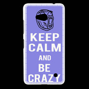 Coque Nokia Lumia 640 LTE Keep calm Be Crazy Bleu