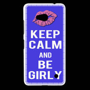 Coque Nokia Lumia 640 LTE Keep Calm Girly Bleu