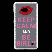 Coque Nokia Lumia 640 LTE Keep Calm Girl Gris