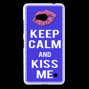 Coque Nokia Lumia 640 LTE Keep Calm Kiss me Bleu