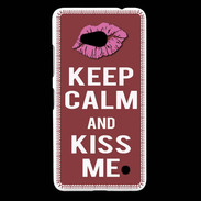 Coque Nokia Lumia 640 LTE Keep Calm Kiss me Brique