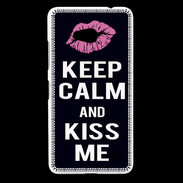 Coque Nokia Lumia 640 LTE Keep Calm Kiss me Noir