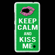Coque Nokia Lumia 640 LTE Keep Calm Kiss me Vert