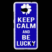 Coque Nokia Lumia 640 LTE Keep Calm Be lucky Bleu