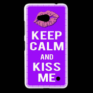 Coque Nokia Lumia 640 LTE Keep Calm Kiss me Violet