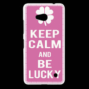 Coque Nokia Lumia 640 LTE Keep Calm Be Lucky Rose