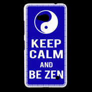 Coque Nokia Lumia 640 LTE Keep Calm Be Zen Bleu