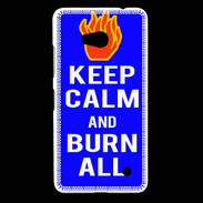 Coque Nokia Lumia 640 LTE Keep Calm Burn Bleu