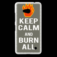 Coque Nokia Lumia 640 LTE Keep Calm Burn Gris