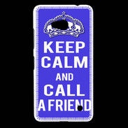 Coque Nokia Lumia 640 LTE Keep Calm Call friend Bleu