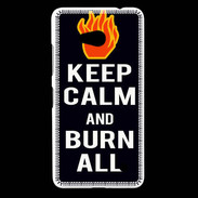 Coque Nokia Lumia 640 LTE Keep Calm Burn Noir