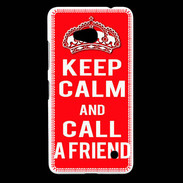 Coque Nokia Lumia 640 LTE Keep Calm Call friend Rouge