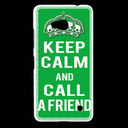 Coque Nokia Lumia 640 LTE Keep Calm Call friend Vert