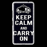 Coque Nokia Lumia 640 LTE Keep Calm Carry on Noir