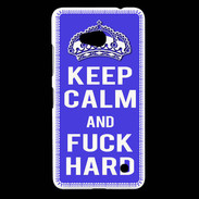 Coque Nokia Lumia 640 LTE Keep Calm Fuck hard bleu