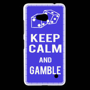 Coque Nokia Lumia 640 LTE Keep Calm Gamble Bleu