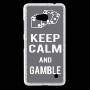 Coque Nokia Lumia 640 LTE Keep Calm Gamble Gris