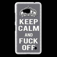 Coque Nokia Lumia 640 LTE Keep Calm Fuck Off Gris