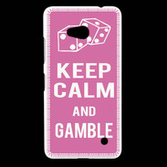 Coque Nokia Lumia 640 LTE Keep Calm Gamble Rose