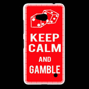 Coque Nokia Lumia 640 LTE Keep Calm Gamble Rouge