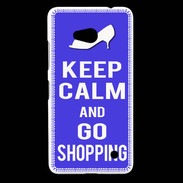Coque Nokia Lumia 640 LTE Keep Calm Go Shopping Bleu