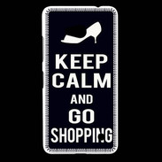 Coque Nokia Lumia 640 LTE Keep Calm Go Shopping Noir