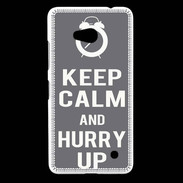 Coque Nokia Lumia 640 LTE Keep Calm Hurry up Gris