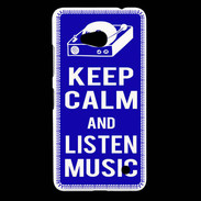 Coque Nokia Lumia 640 LTE Keep Calm Listen music Bleu
