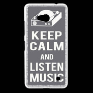 Coque Nokia Lumia 640 LTE Keep Calm Listen music Gris