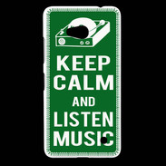 Coque Nokia Lumia 640 LTE Keep Calm Listen music Vert