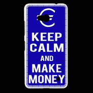 Coque Nokia Lumia 640 LTE Keep Calm Make money Bleu