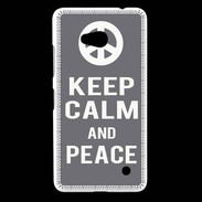 Coque Nokia Lumia 640 LTE Keep Calm Peace Gris