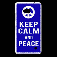 Coque Nokia Lumia 640 LTE Keep Calm Peace Bleu