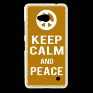 Coque Nokia Lumia 640 LTE Keep Calm Peace Orange