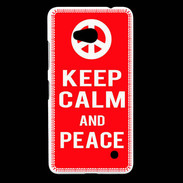 Coque Nokia Lumia 640 LTE Keep Calm Peace Rouge