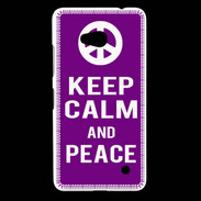 Coque Nokia Lumia 640 LTE Keep Calm Peace Violet